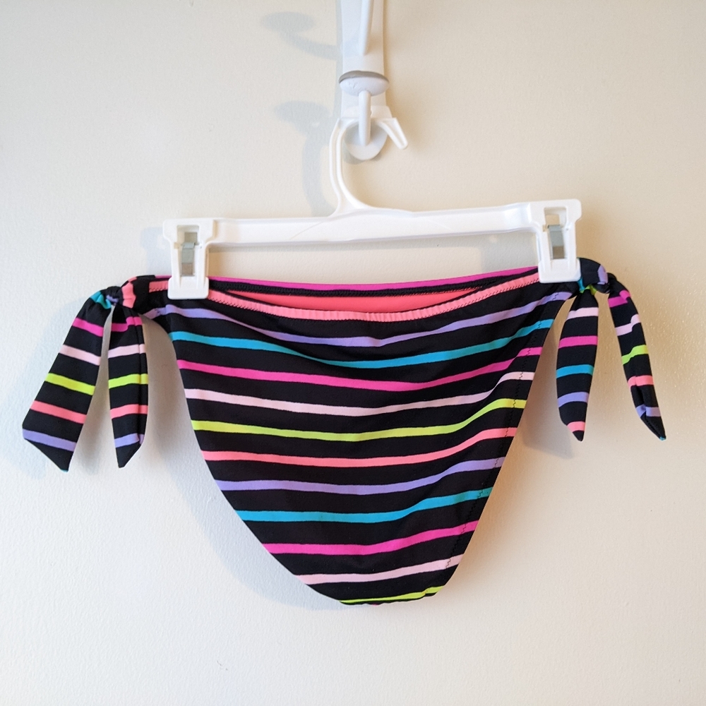 Victoria's Secret Black Multicolor Stripe Tie Bikini Bottom - Picture 4 of 5